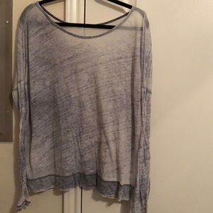 Long sleeve sheer burnout top